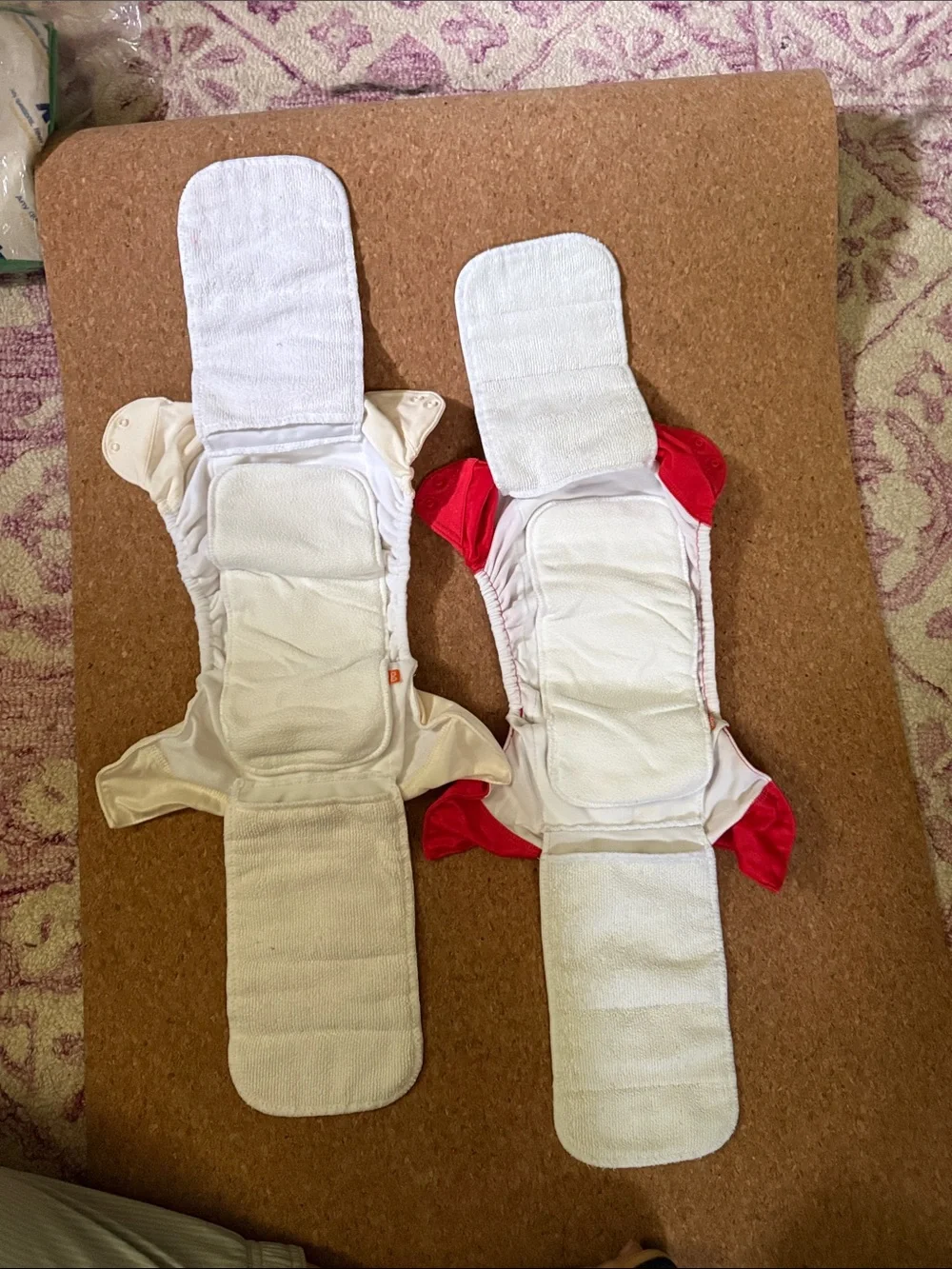 Bumgenius Freetime Set of two cloth diapers- Cream & Red